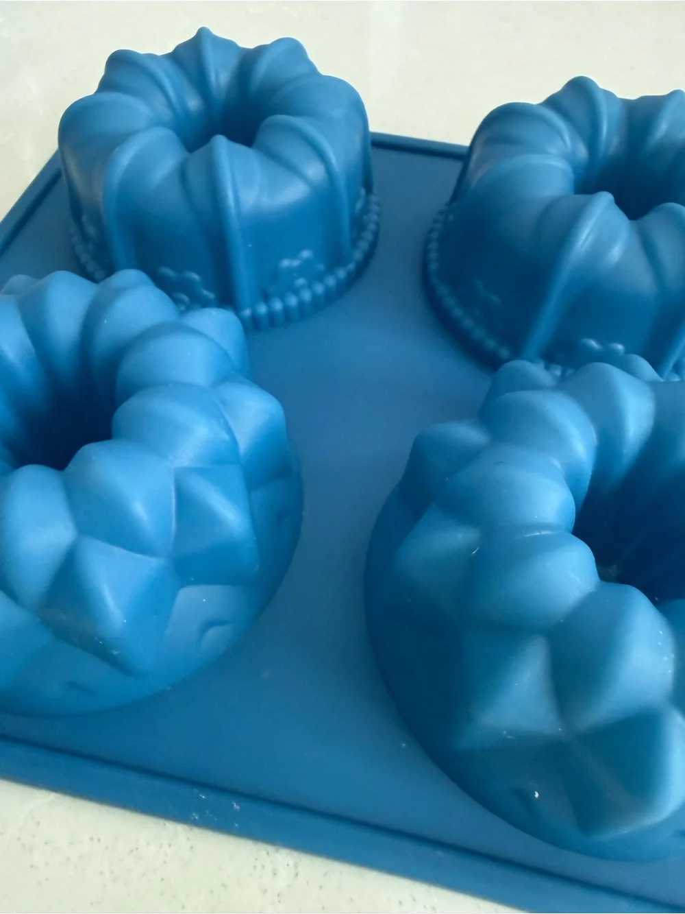Blue Silicone Mini Bundt Cake Mold - Set of 6